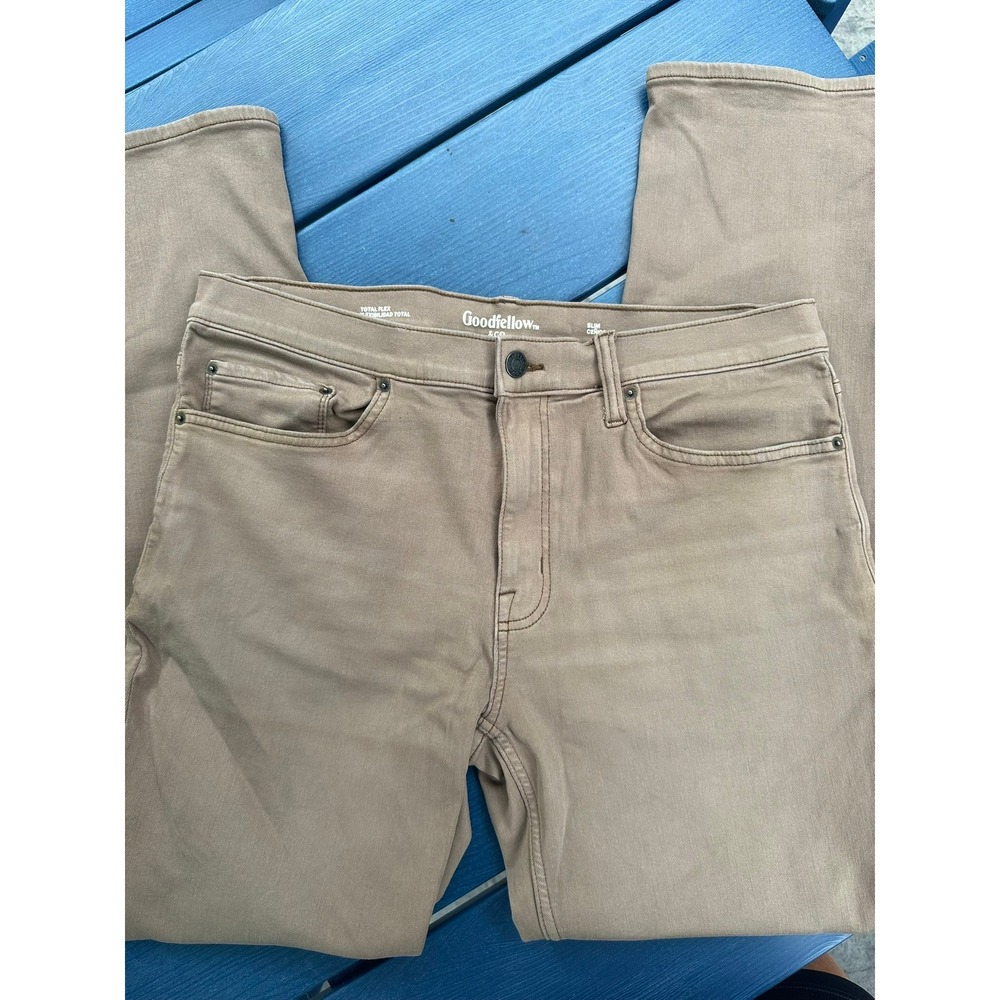Goodfellow & Co Mens Slim Fit Total Flex Khaki Pants Tan 36x32